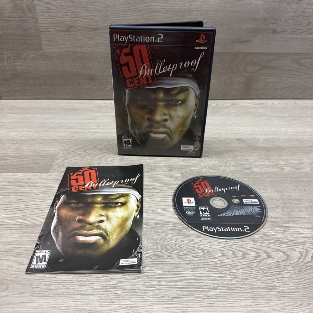 50 Cent: Bulletproof (Sony PlayStation 2, 2005) Complete With Manual. Tested.